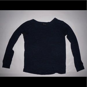 blue and black shirt